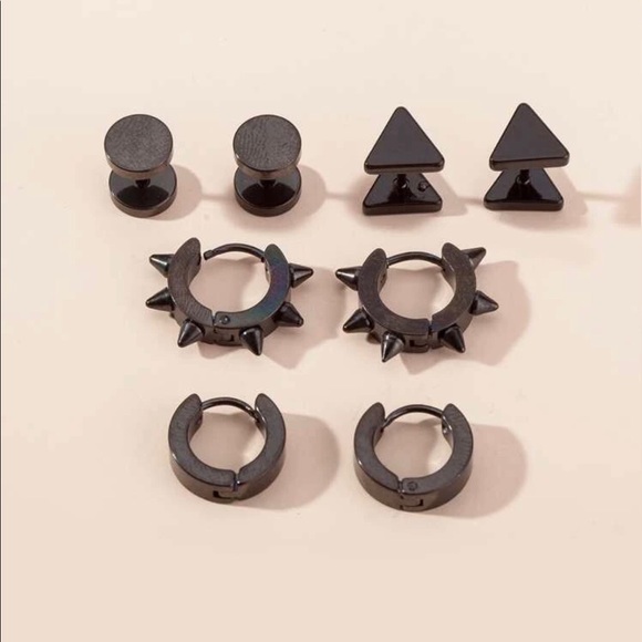 4Pairs Stainless Steel Different Type Shape Unisex - Picture 3 of 5